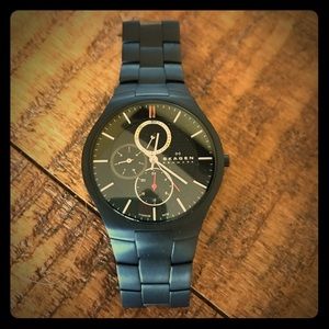 Skagen Men's Titanium Black Day And Date Watch